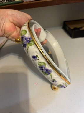 Vintage hand painted flower frog